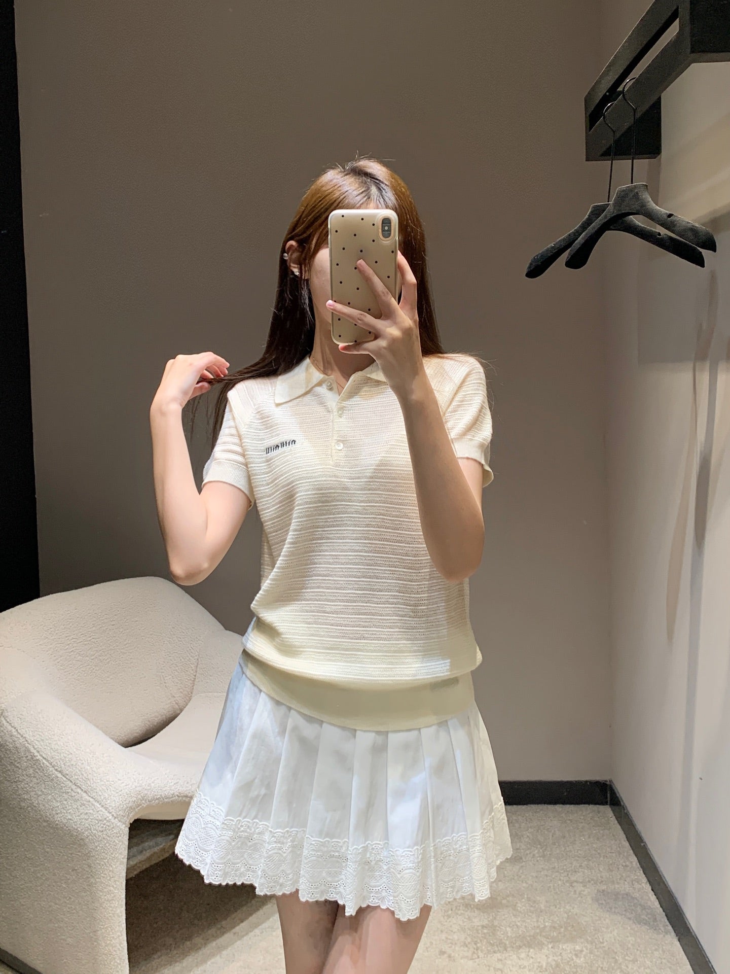 Miu 25ss knitted polo