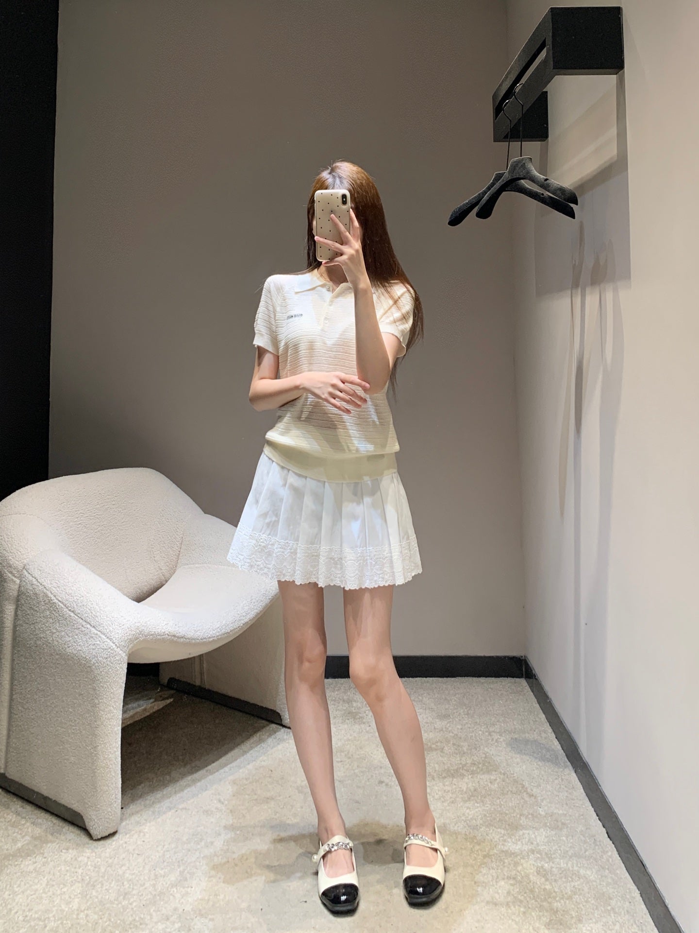 Miu 25ss knitted polo