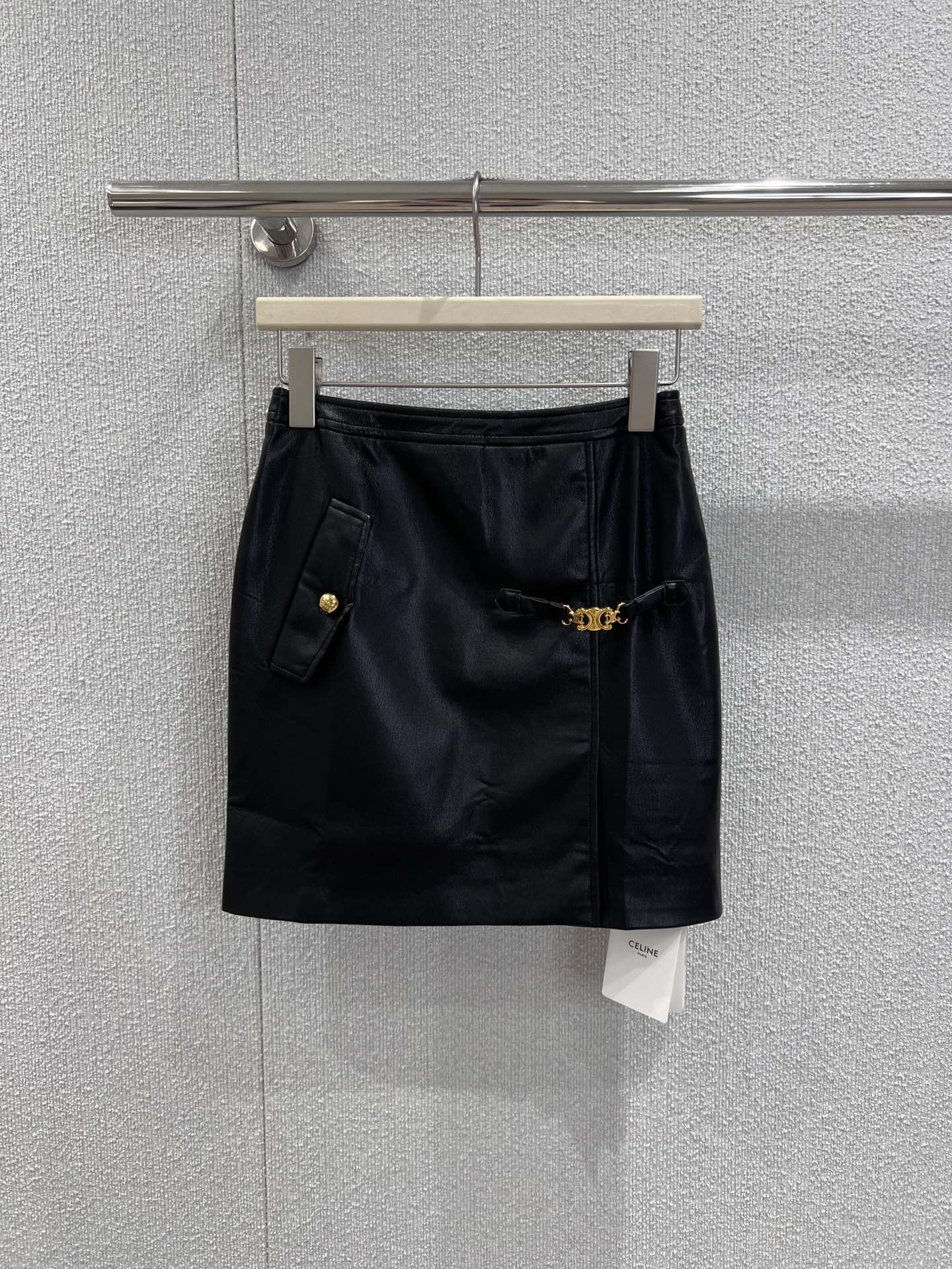 Cel 25fw leather skirt