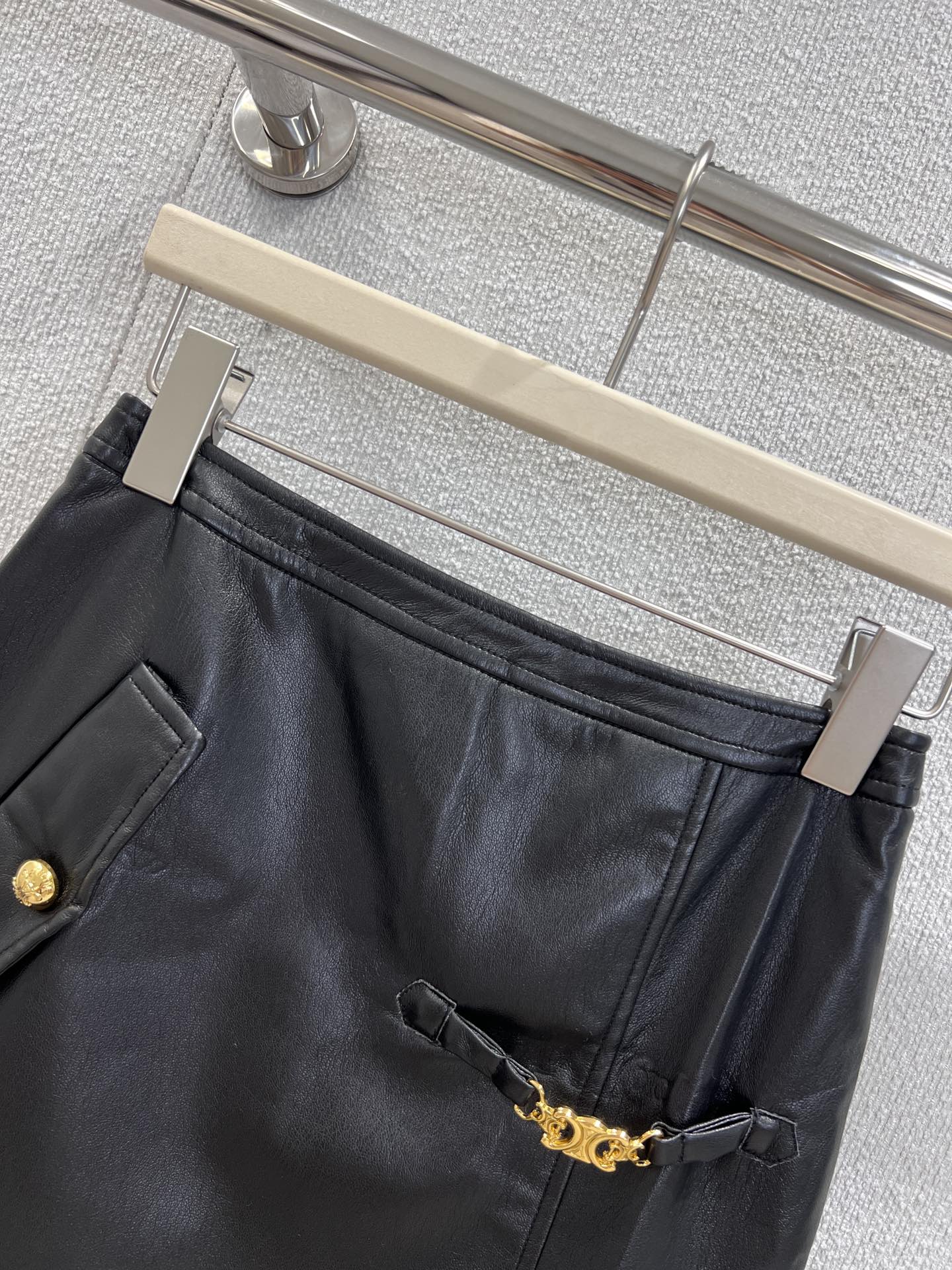 Cel 25fw leather skirt