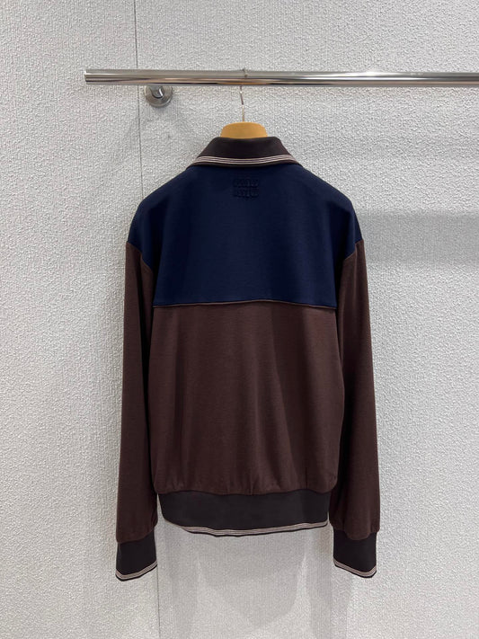 Miu 25fw zip-up collar sweatshirt