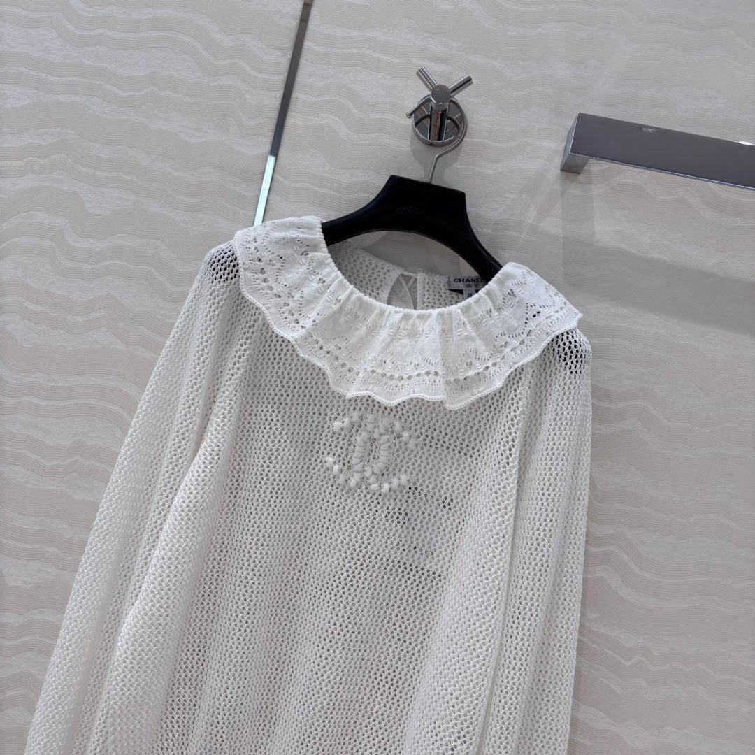 ch 25ss hollow sweater