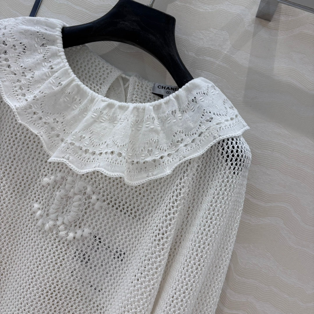 ch 25ss hollow sweater