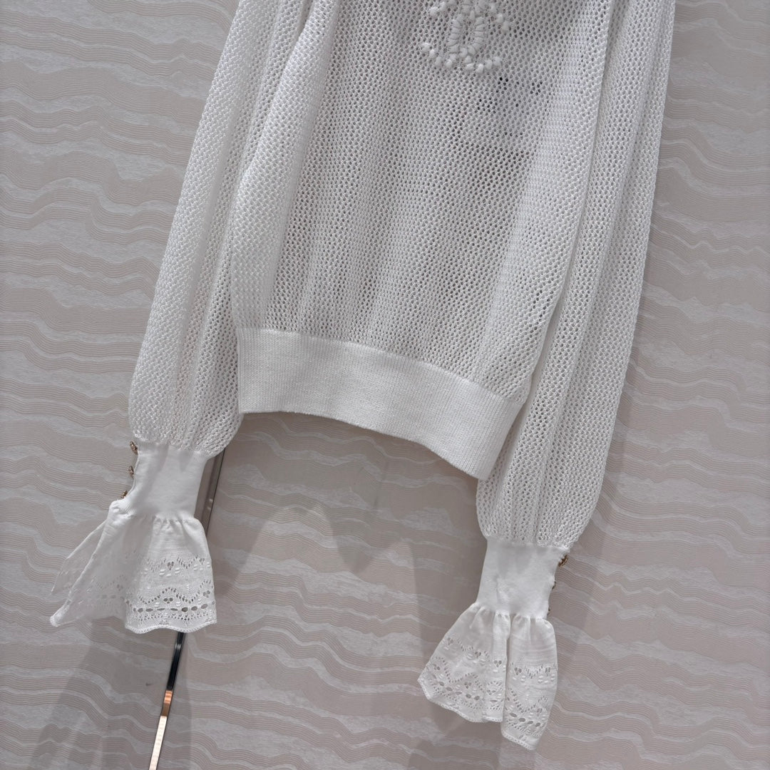 ch 25ss hollow sweater