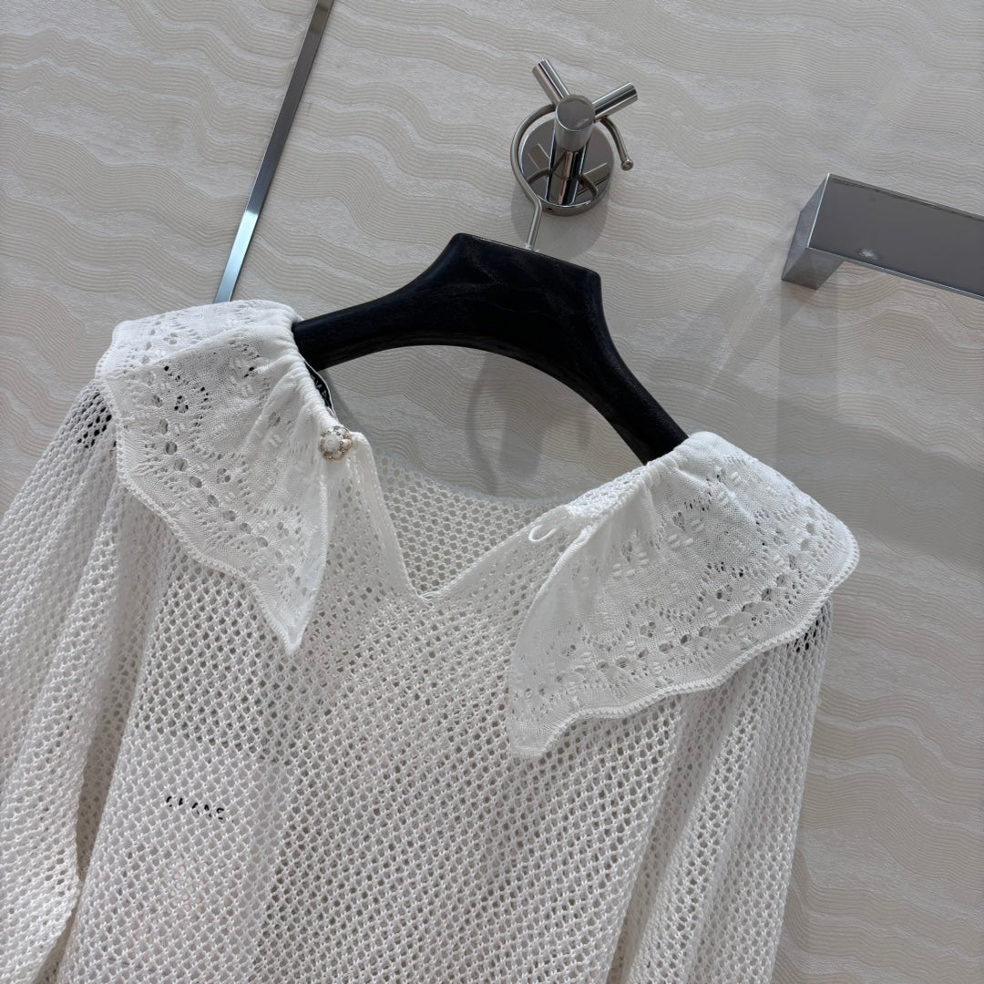 ch 25ss hollow sweater