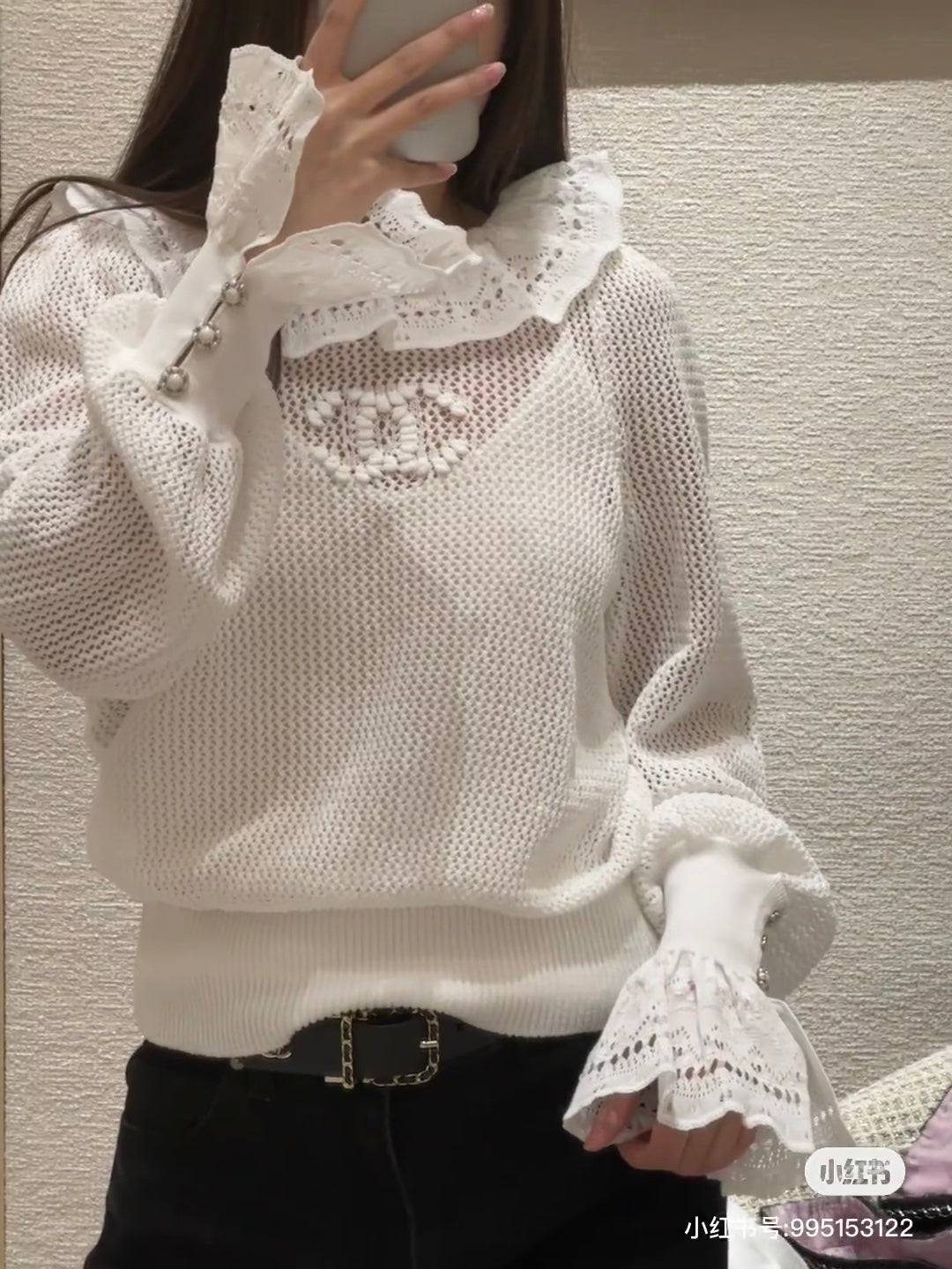 ch 25ss hollow sweater