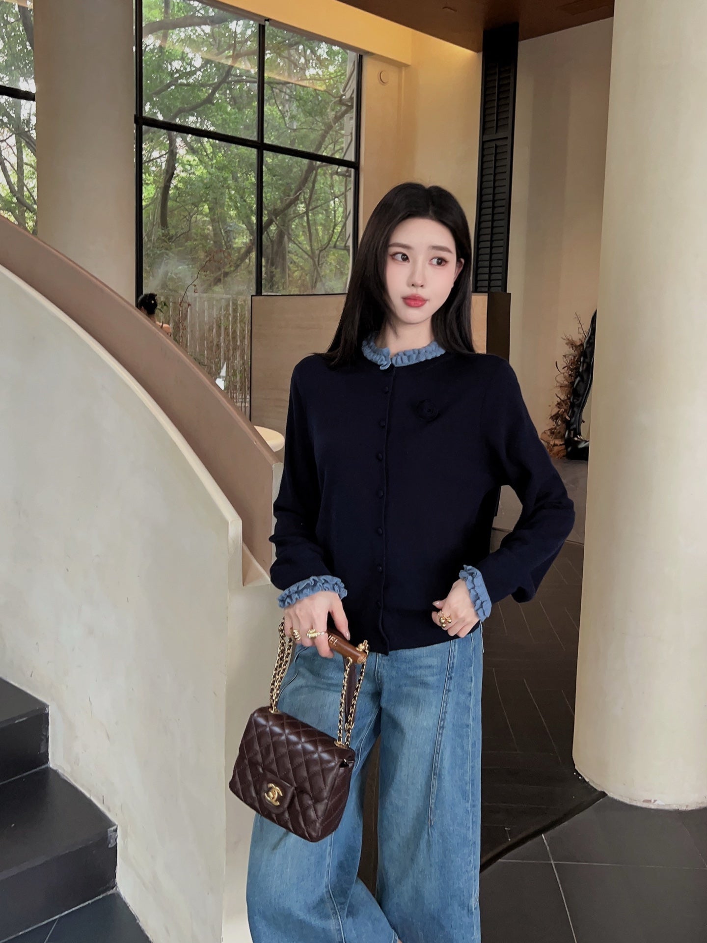Ch 25ss knitted cardigan