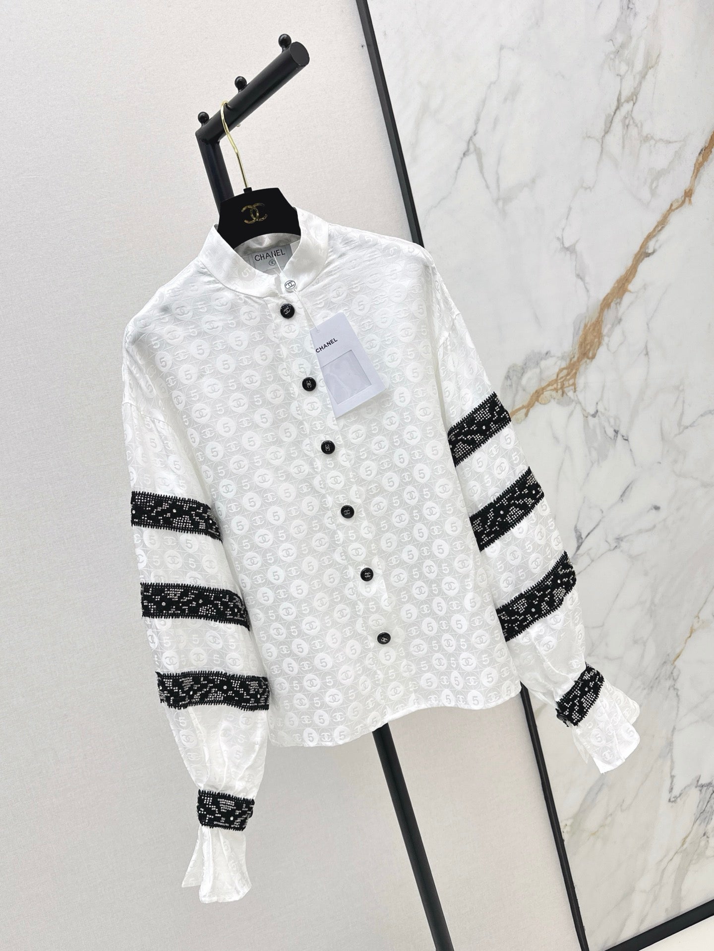 Ch 25ss Silk jacquard shirt