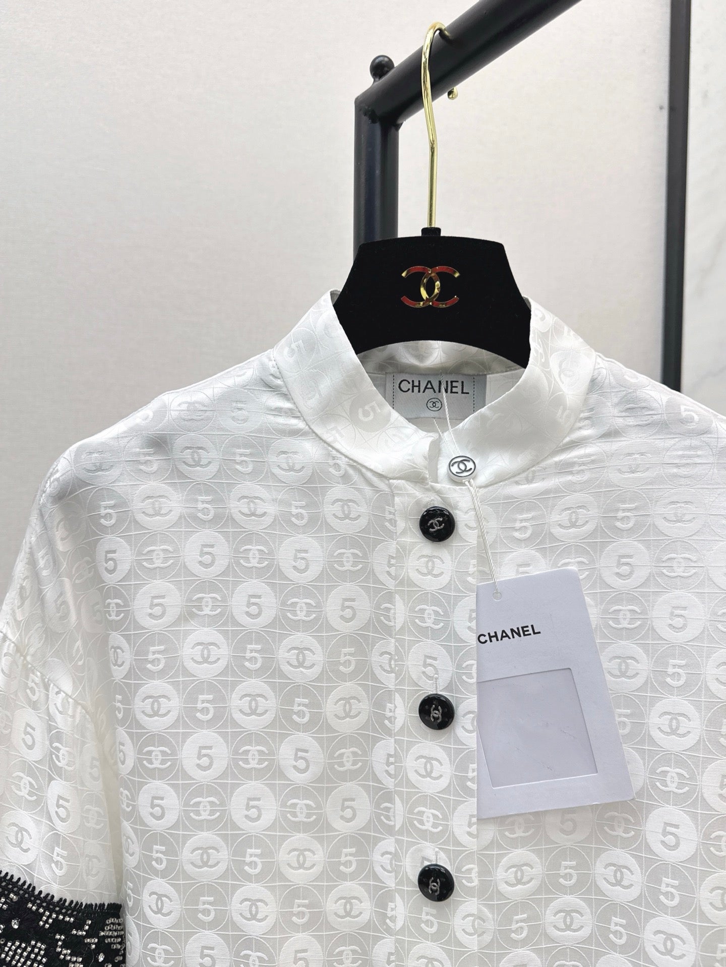 Ch 25ss Silk jacquard shirt