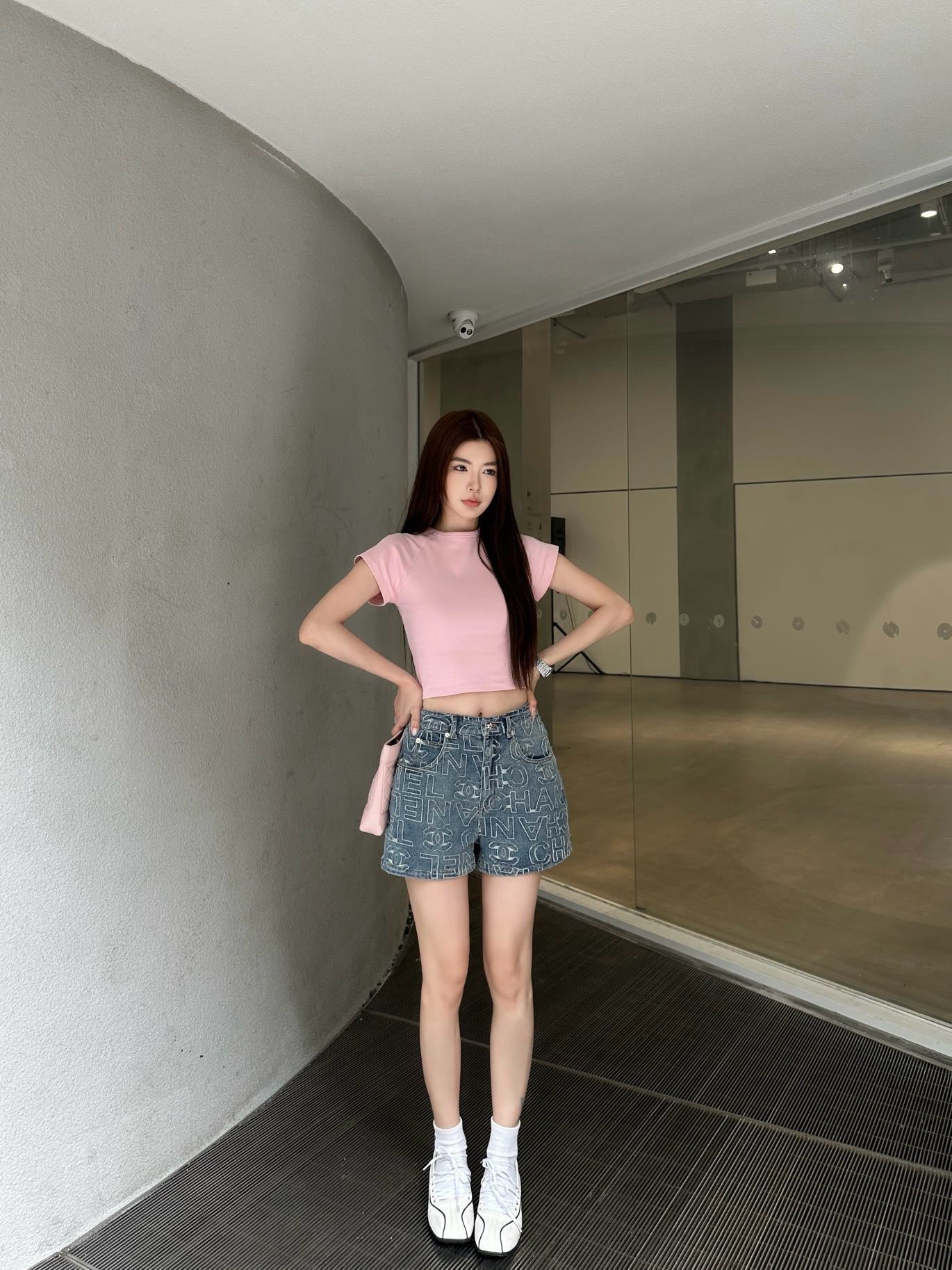 Ch 25ss embroidered denim short