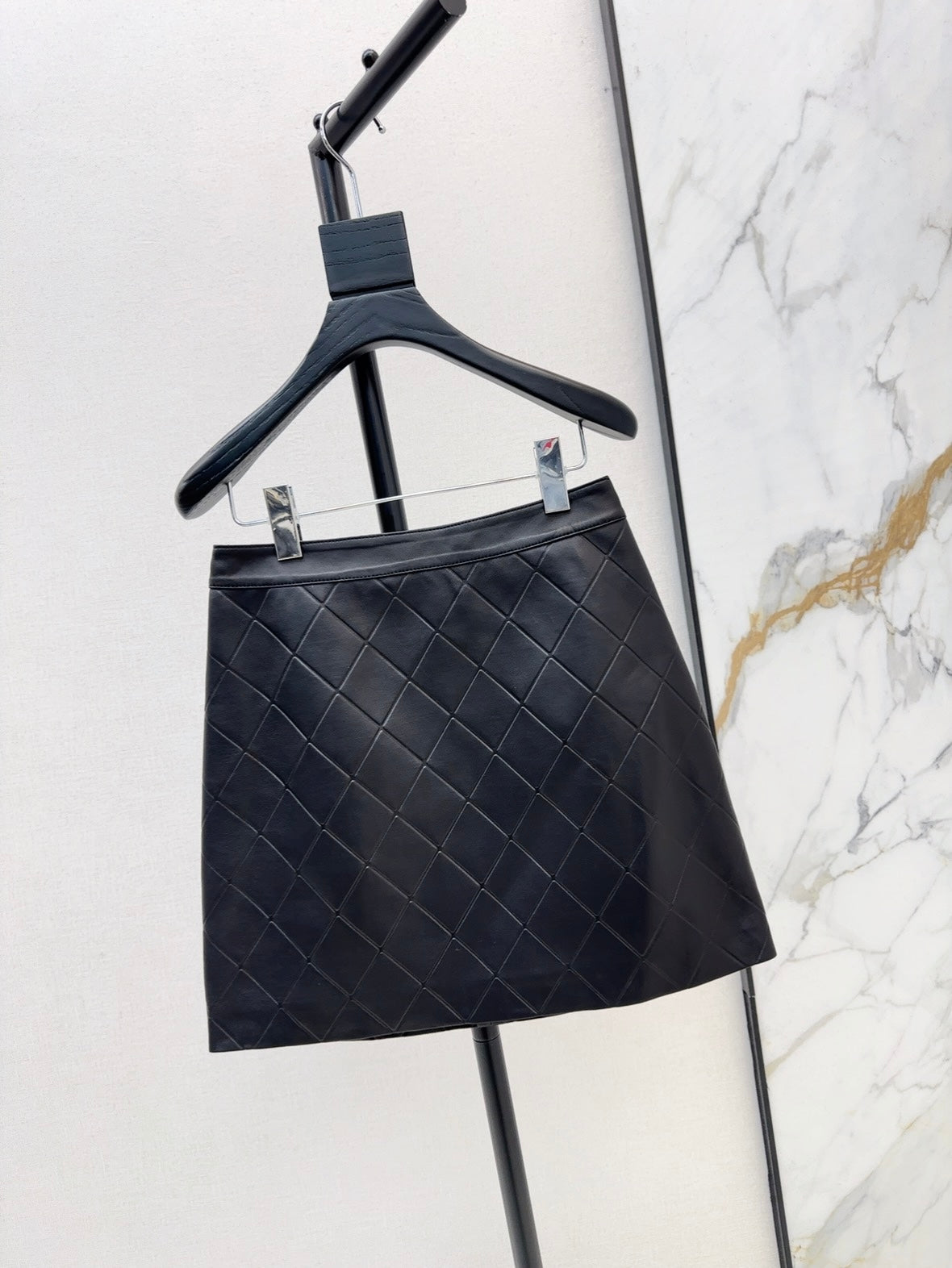 Ch 25ss genuine leather skirt