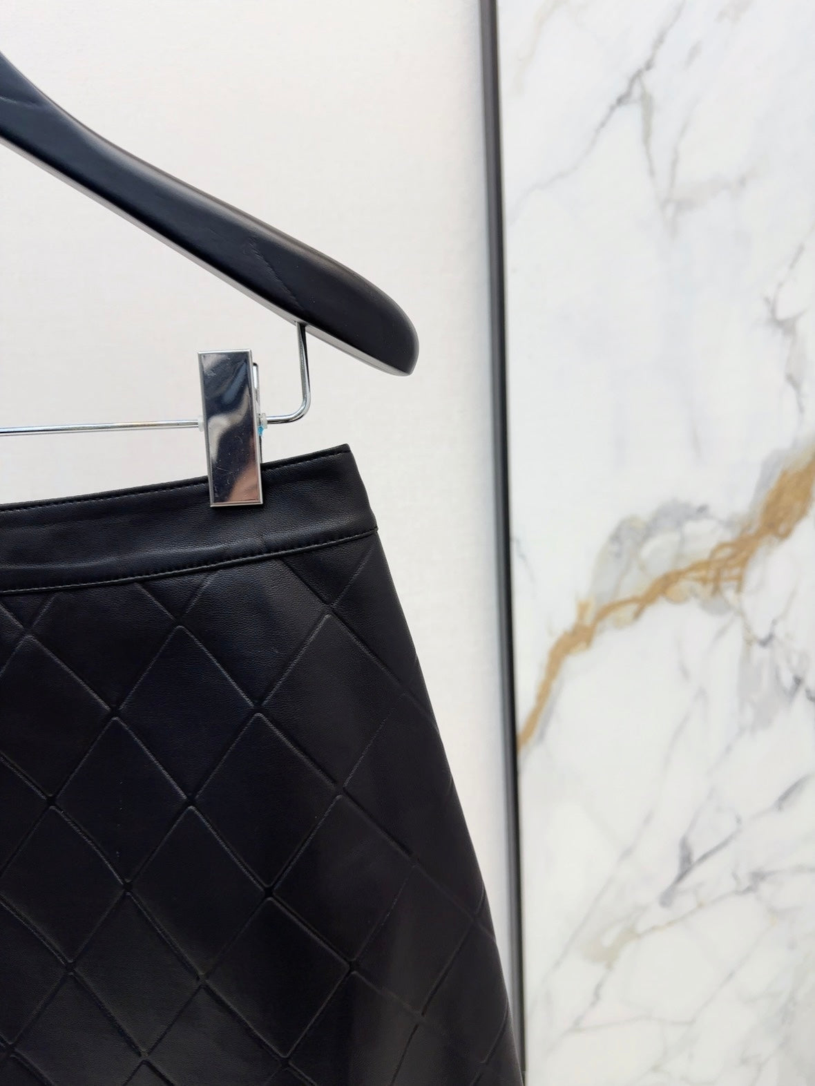 Ch 25ss genuine leather skirt