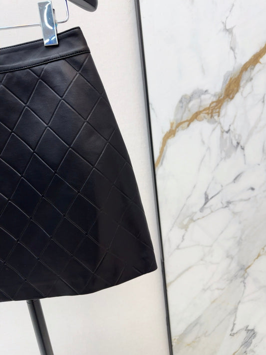 Ch 25ss genuine leather skirt