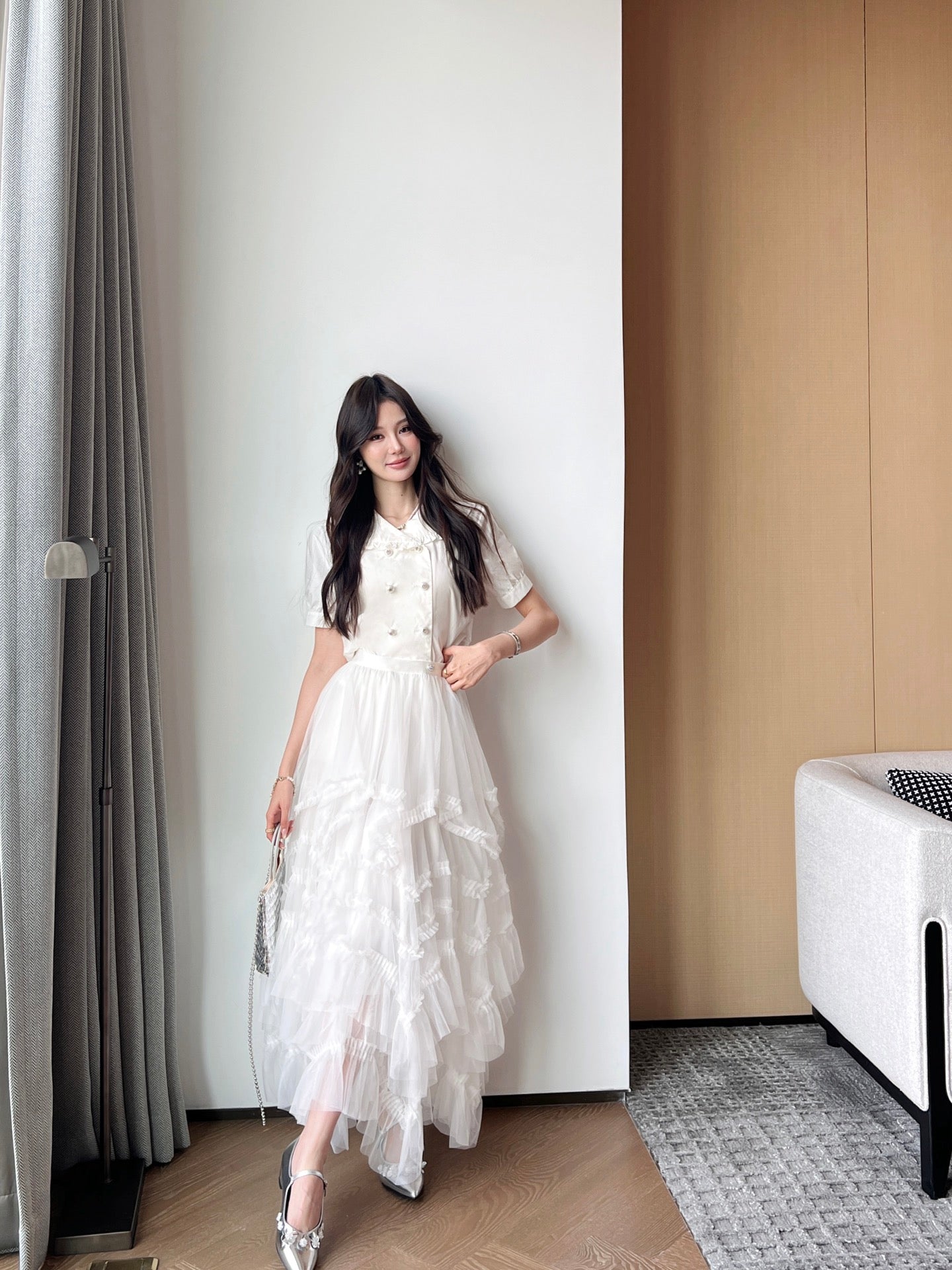 ch 25ss ruffle skirt
