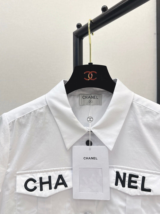 Ch 25ss embroidered crop shirt