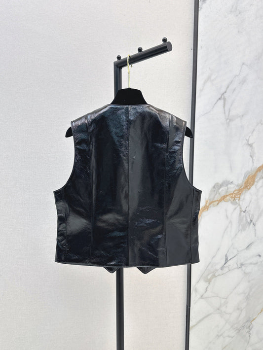 Chan 25fw leather vest