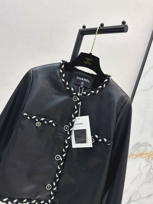 Chan 25fw leather jacket