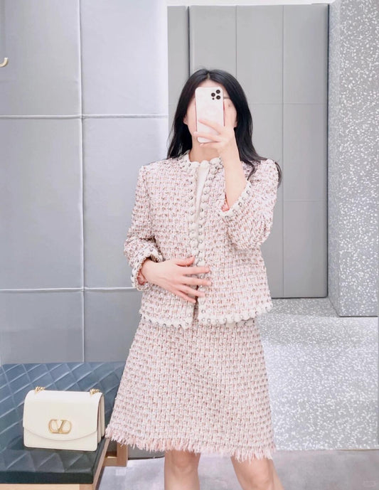 Val 25fw Crystal Chiffon Suit