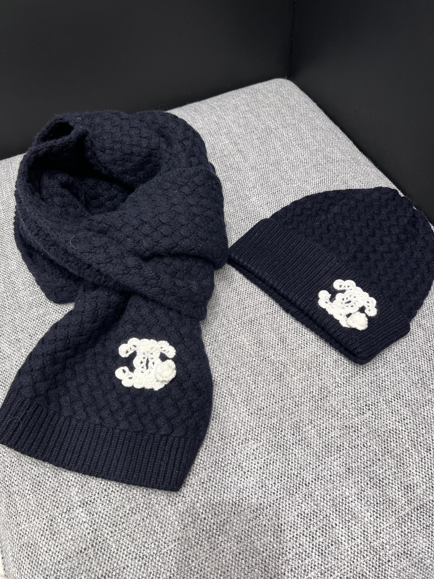 Chan 25fw cashmere scarf hat