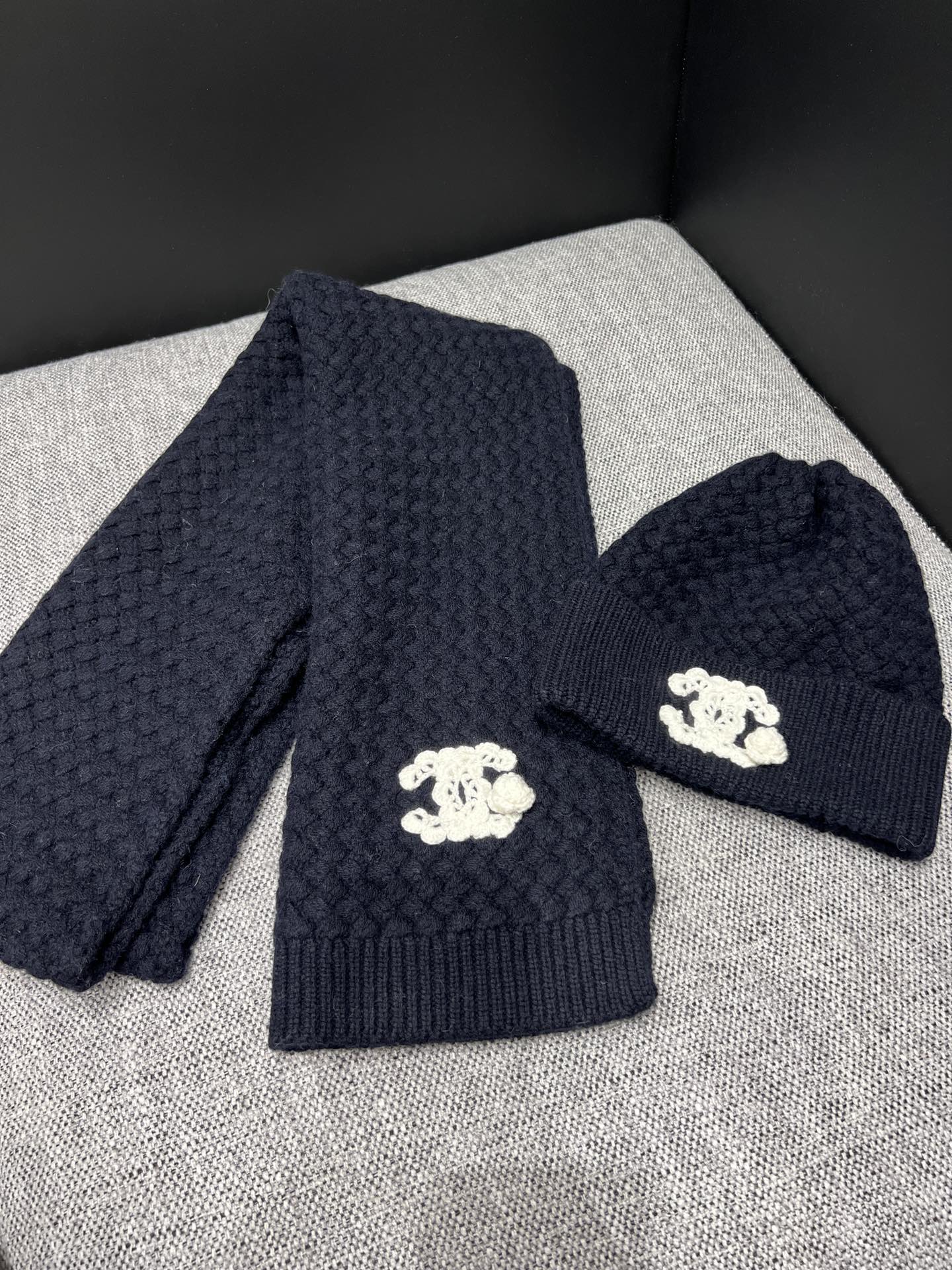 Chan 25fw cashmere scarf hat