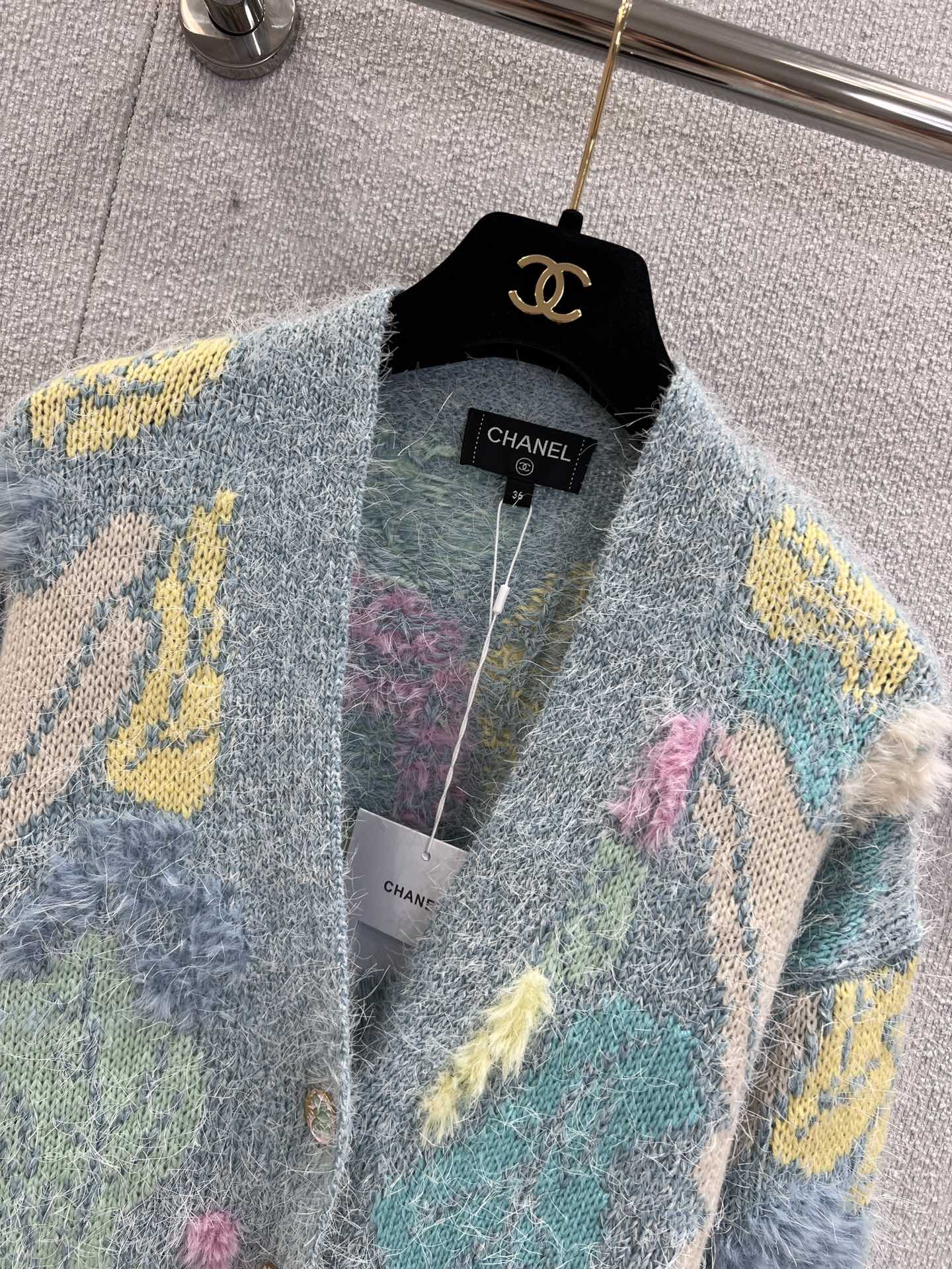 Chan 25fw colorblock cardigan