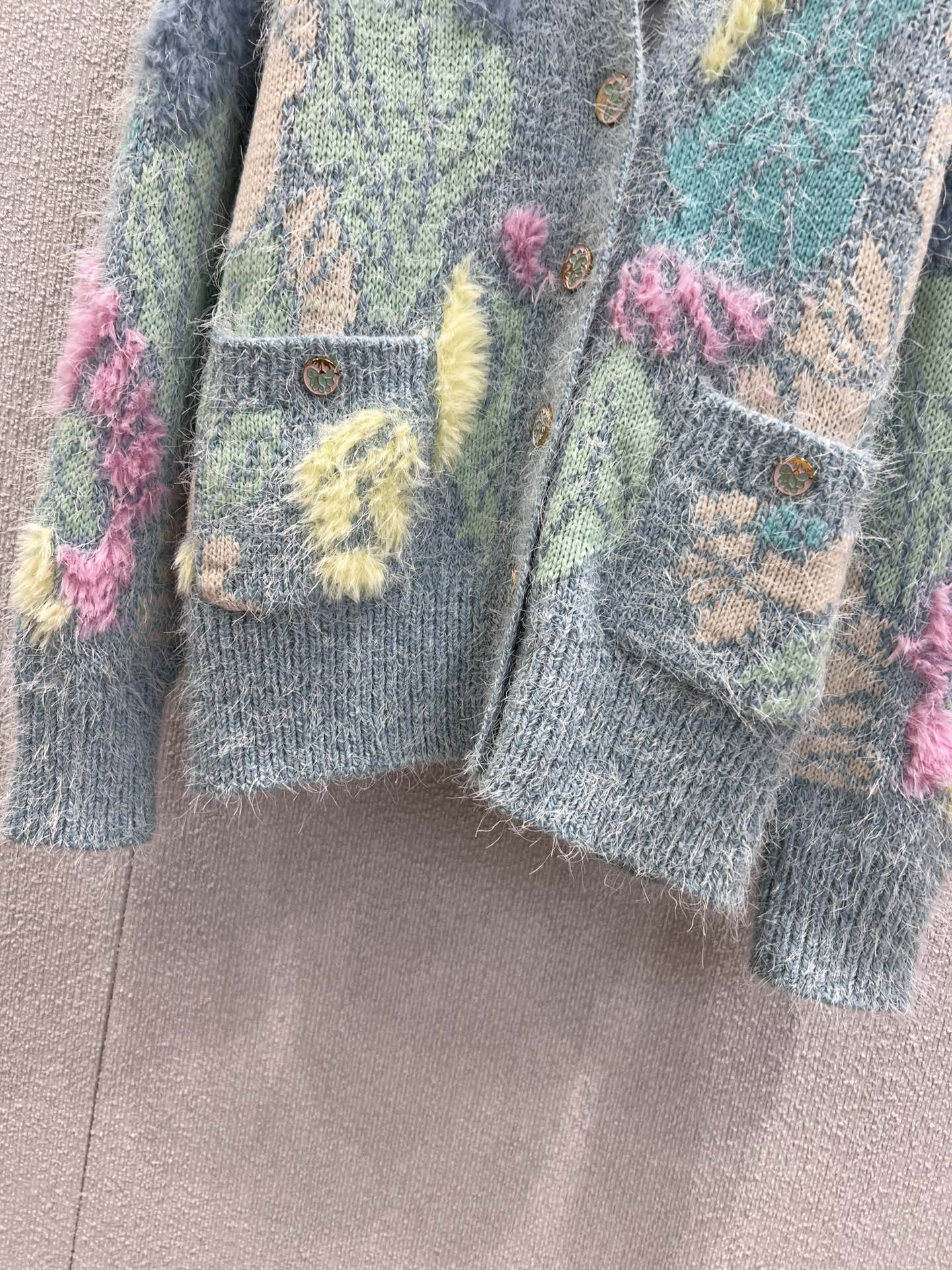 Chan 25fw colorblock cardigan