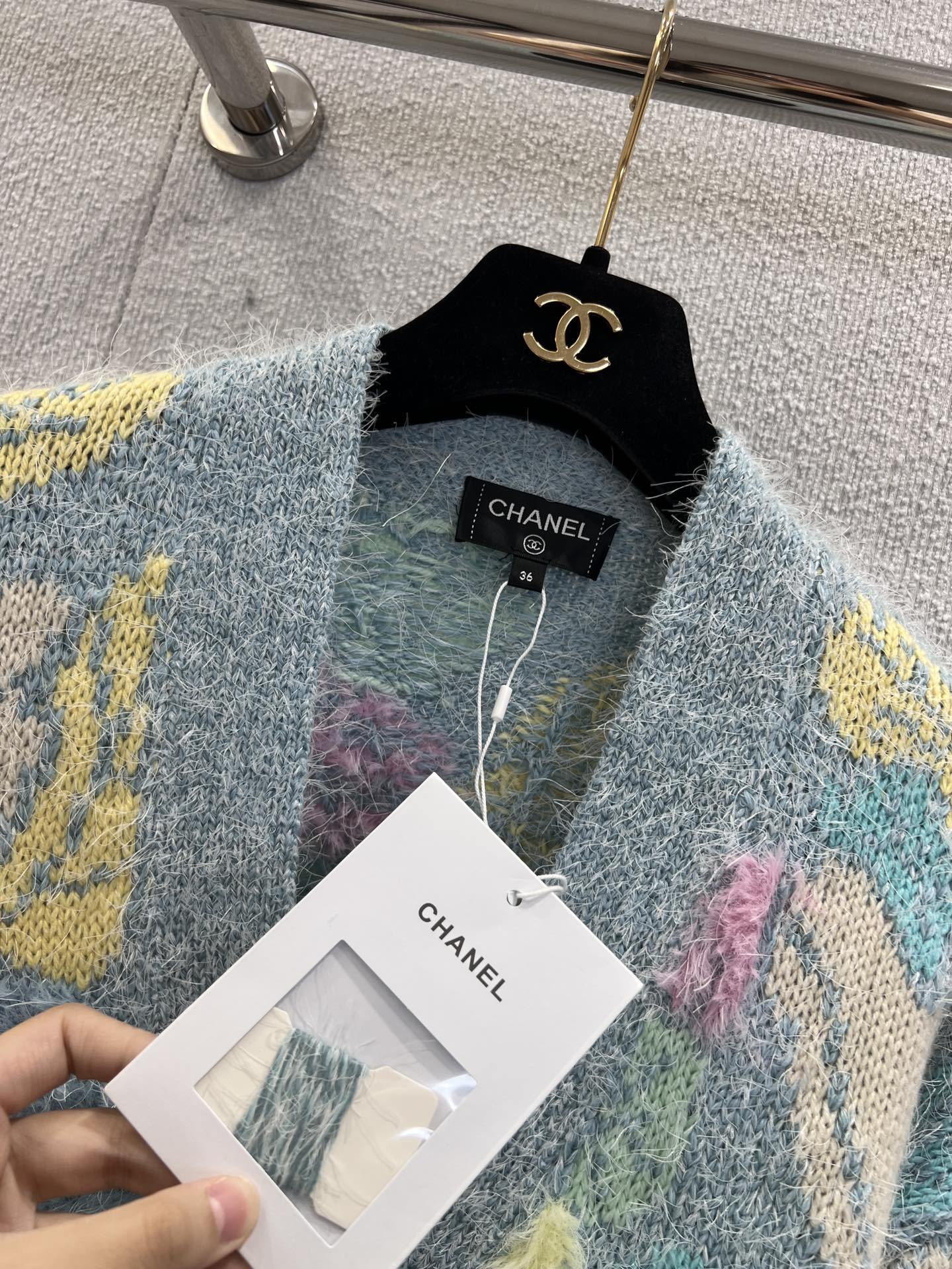 Chan 25fw colorblock cardigan