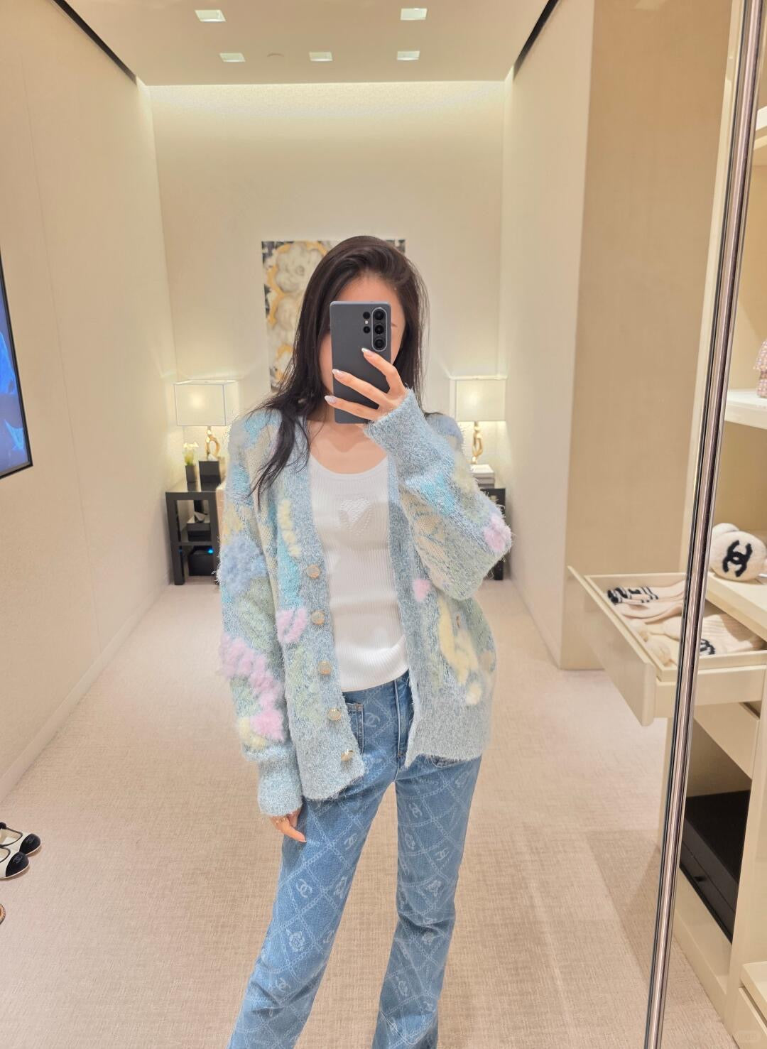Chan 25fw colorblock cardigan