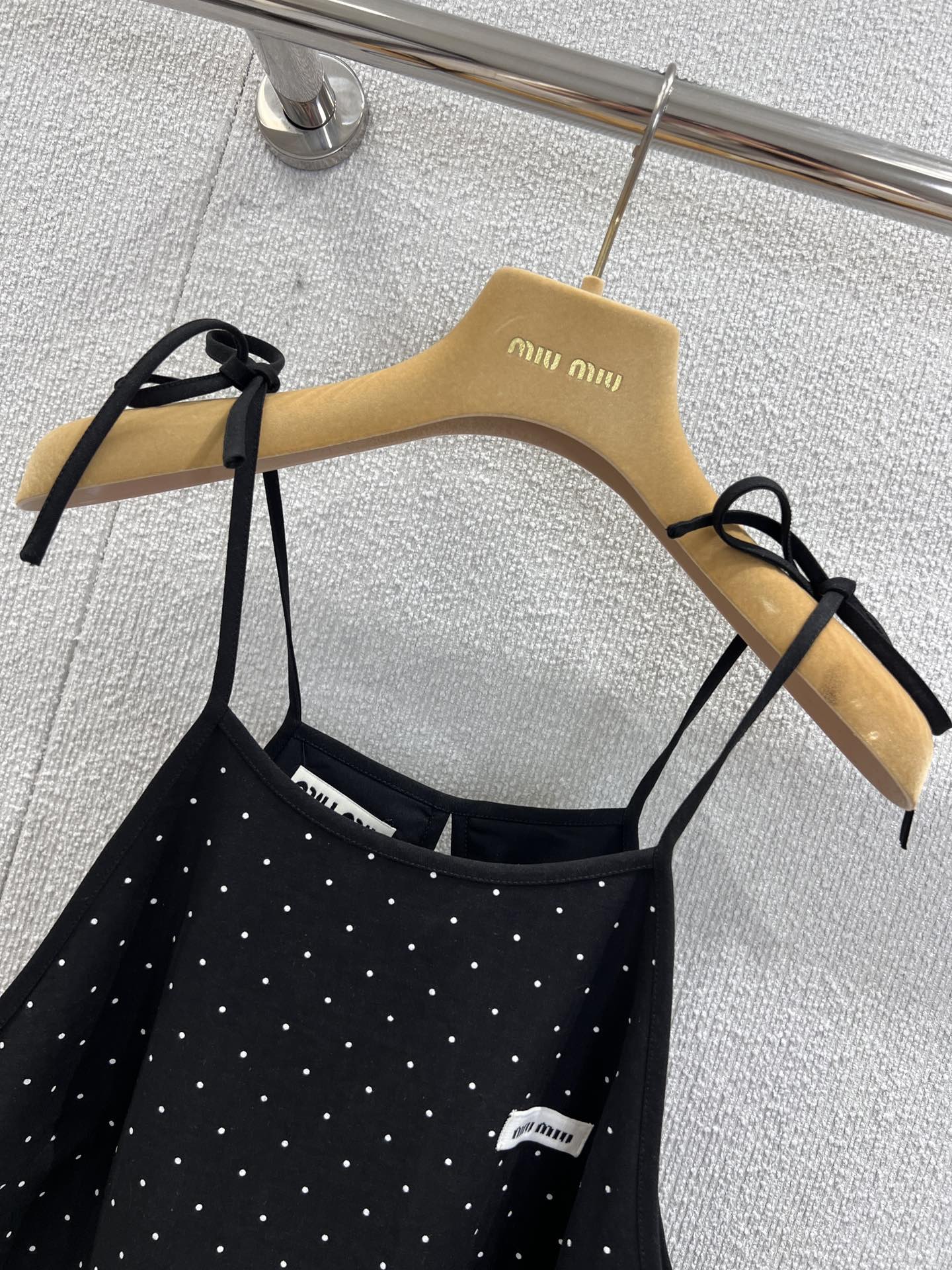 Miu 25fw polka dot slip dress