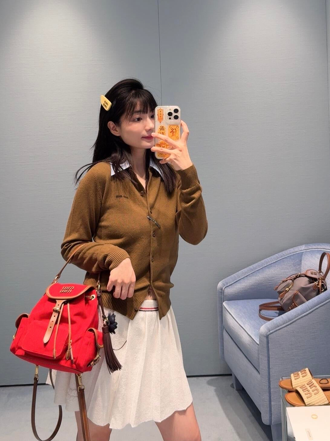 Miu 25fw jacquard cardigan