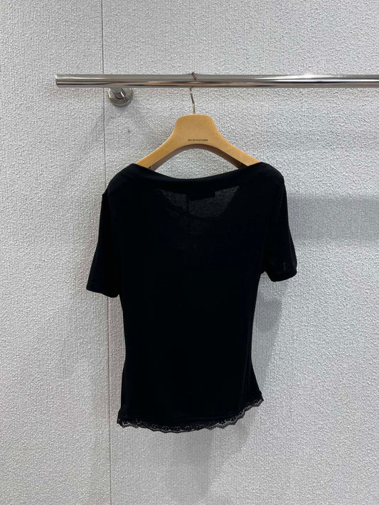 Miu 25ss off-shoulder T-shirt
