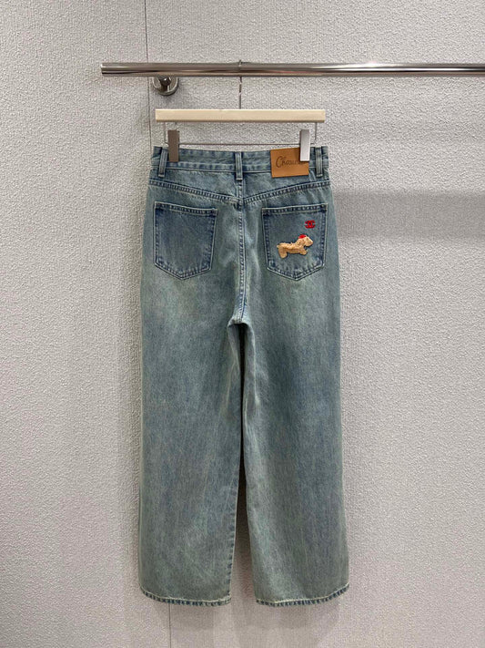 Chan 25fw embroidered jeans