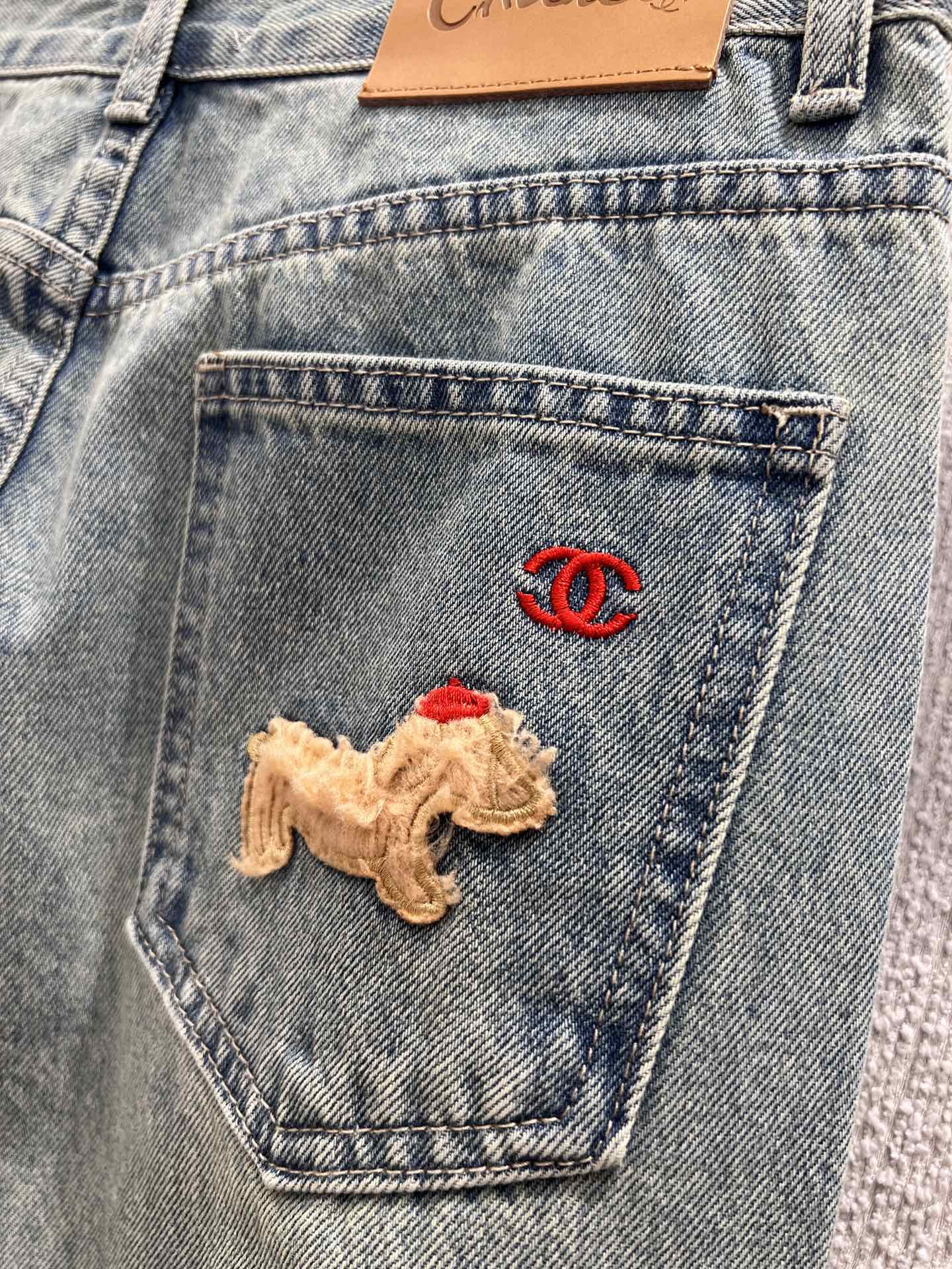 Chan 25fw embroidered jeans