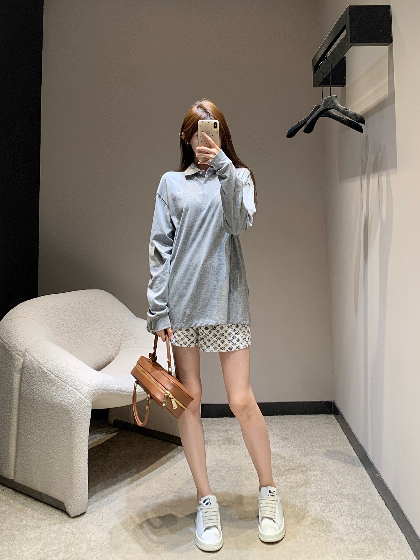 Miu 25fw long-sleeved polo shirt