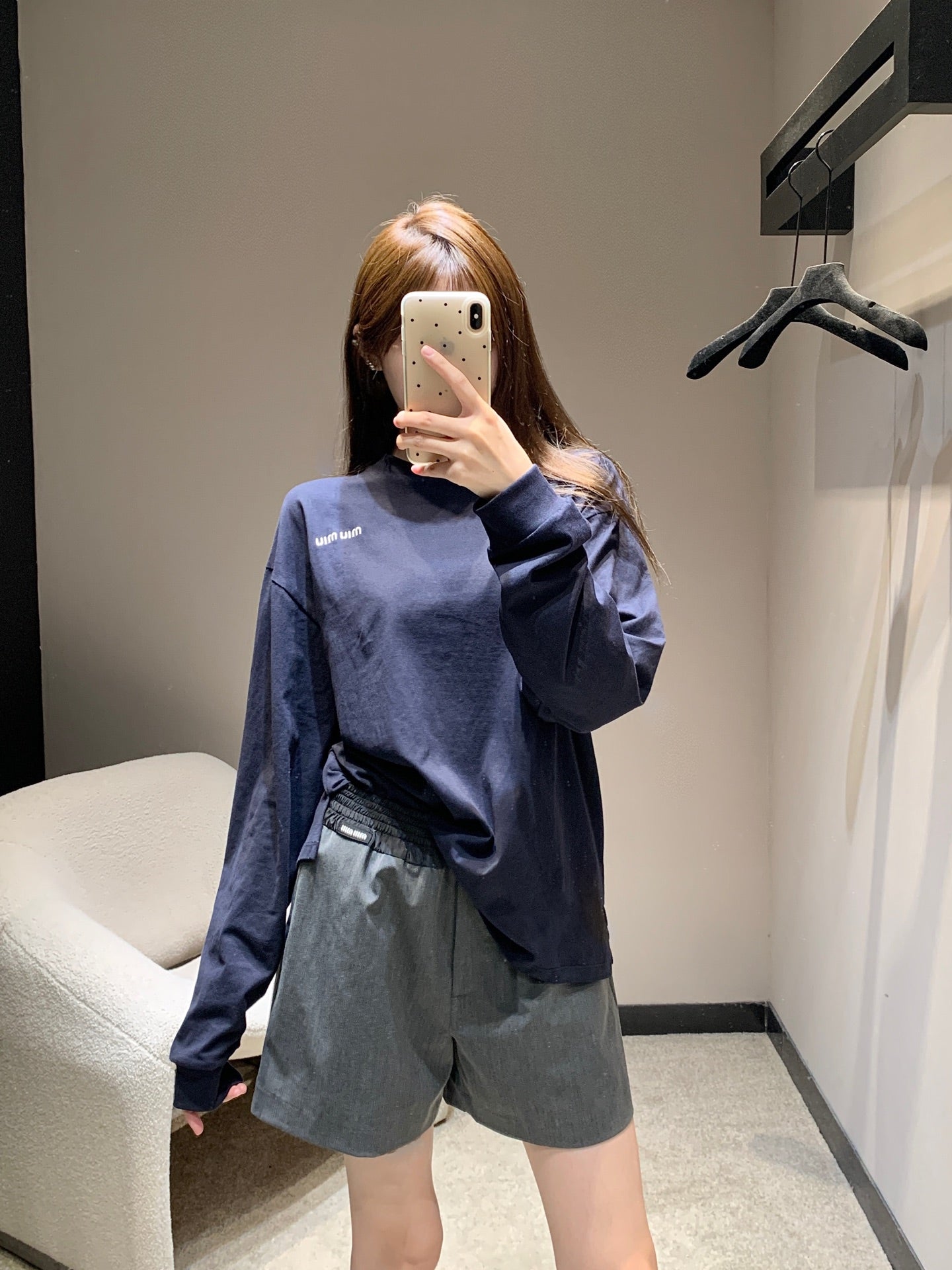Miu 25fw embroidered sweatshirt