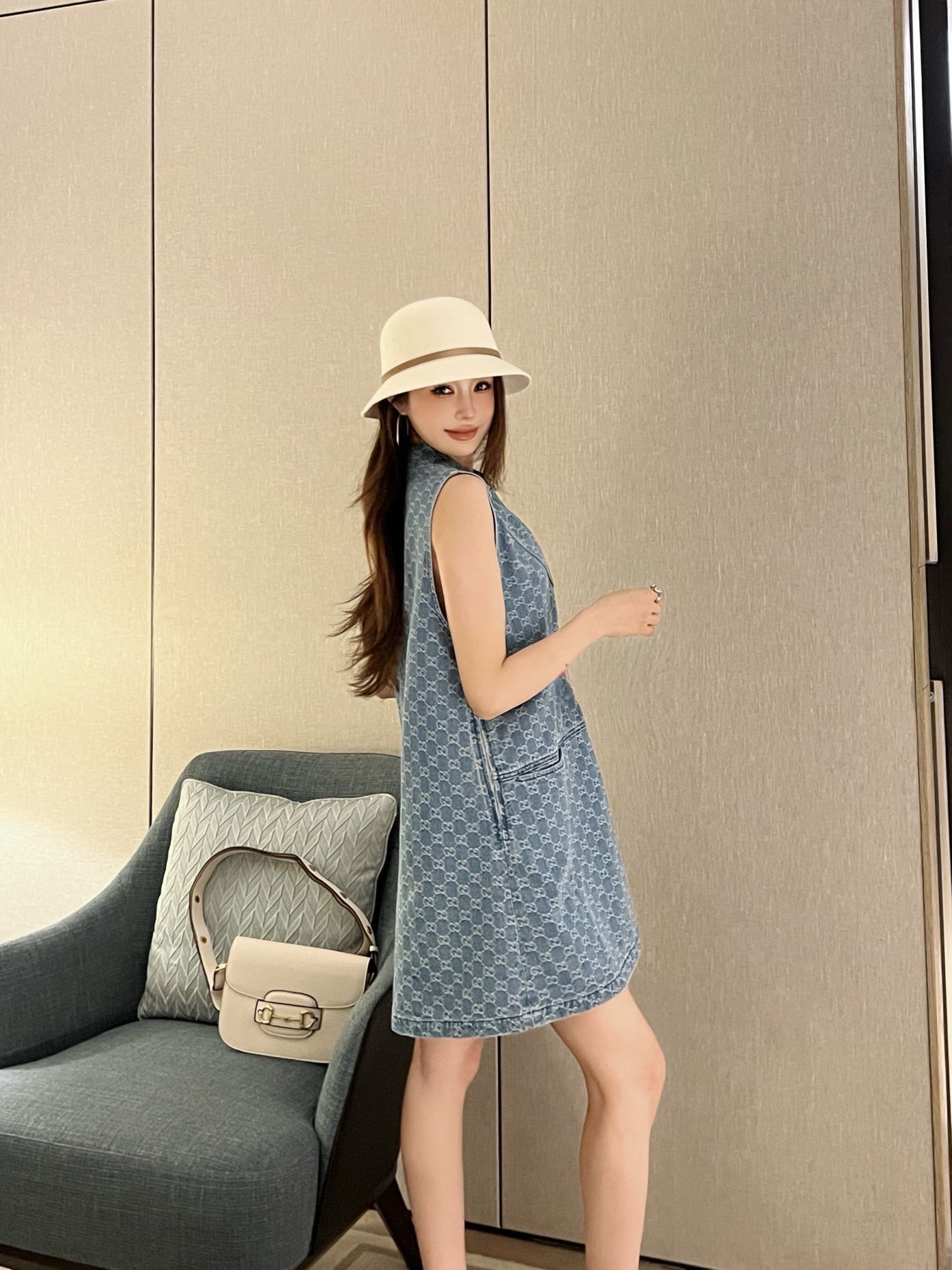 Guc 25fw denim dress