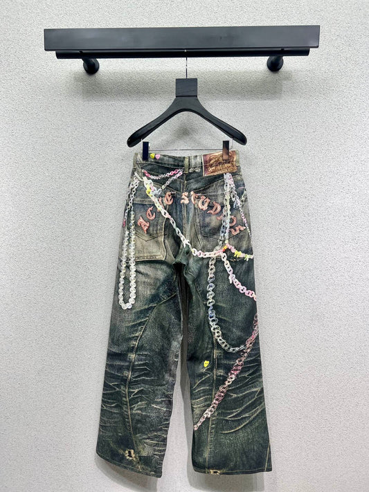 Acn 25fw printed jeans