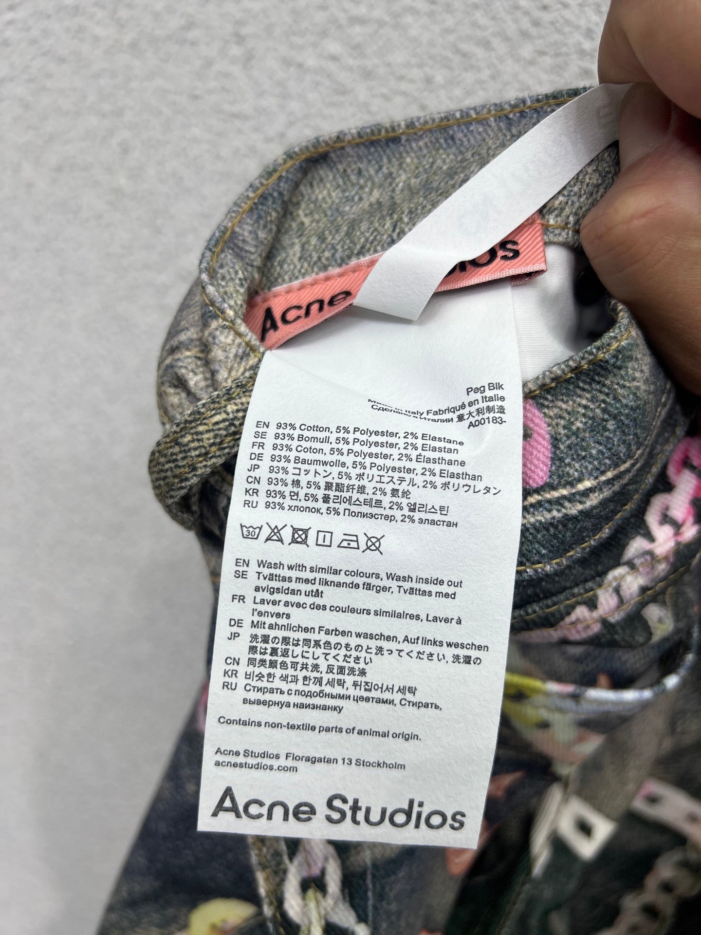 Acn 25fw printed jeans