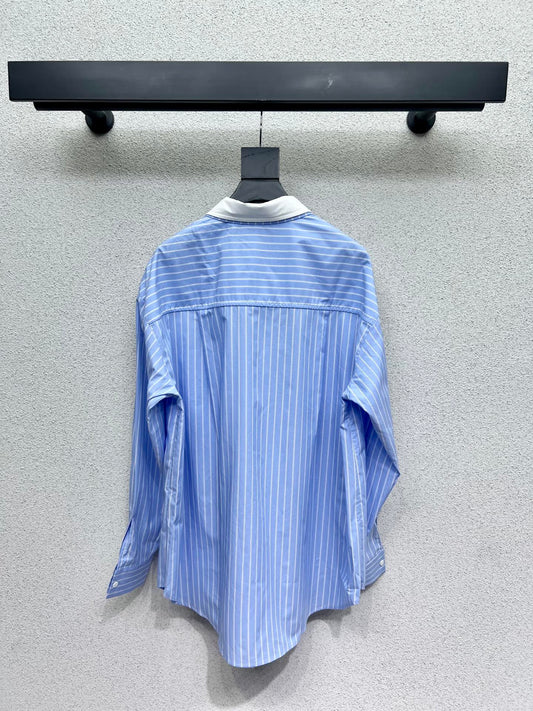 Miu 25fw striped shirt