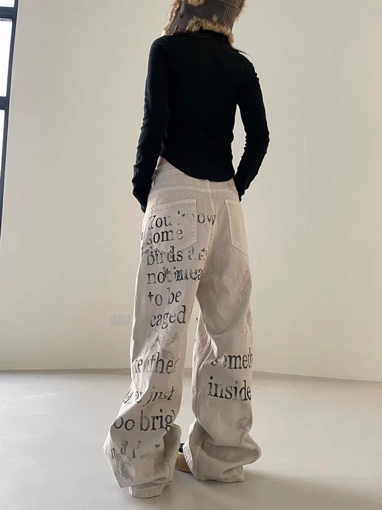 Chan 25fw Graffiti jeans