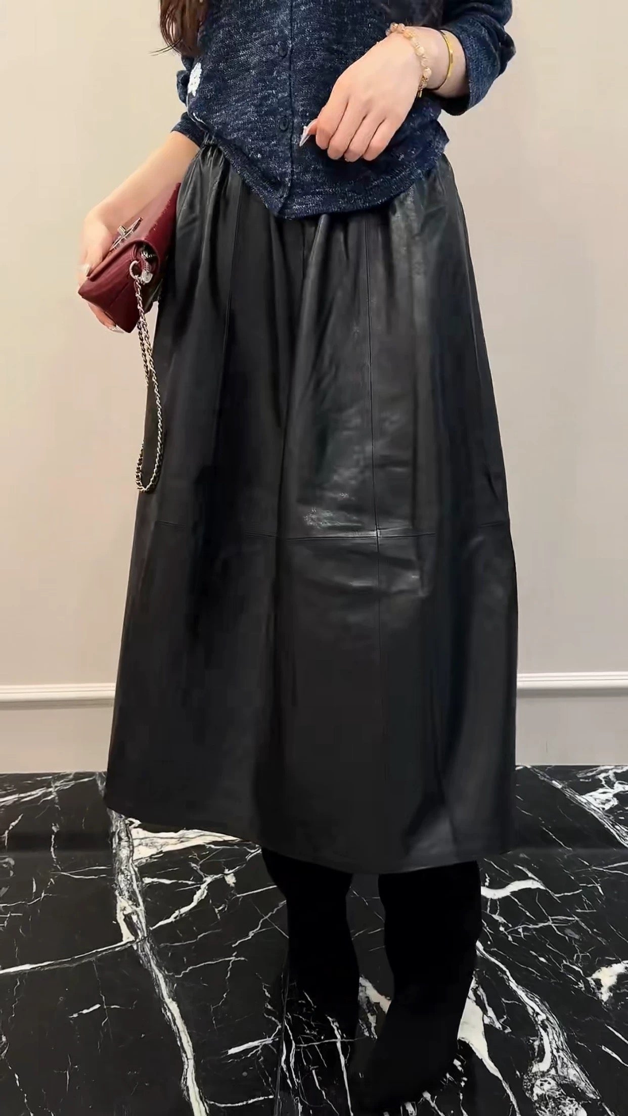 Alai 25fw leather skirts