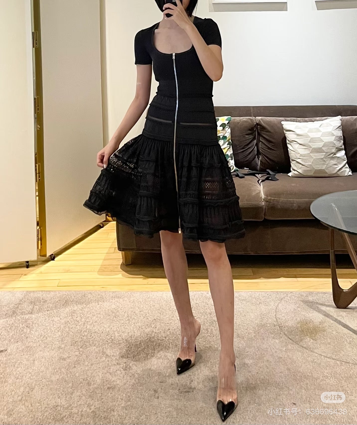 Alai 25fw ruffled dress