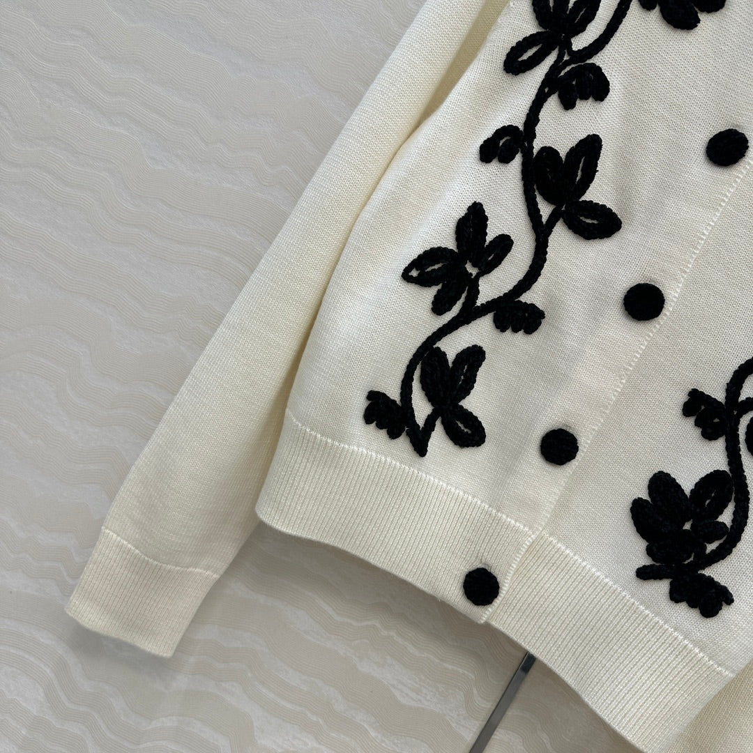 S 25fw embroidered cardigan