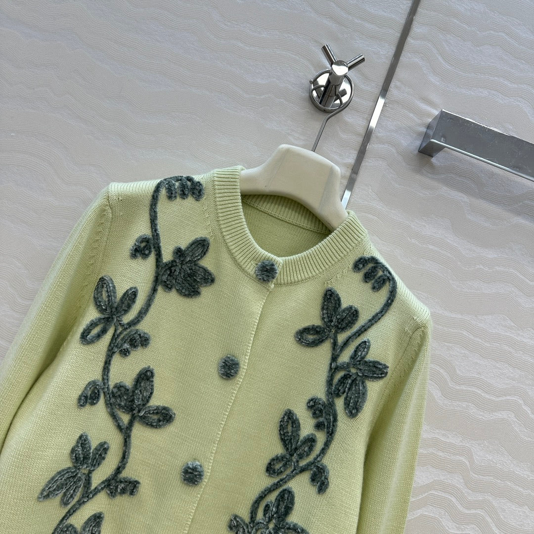 S 25fw embroidered cardigan