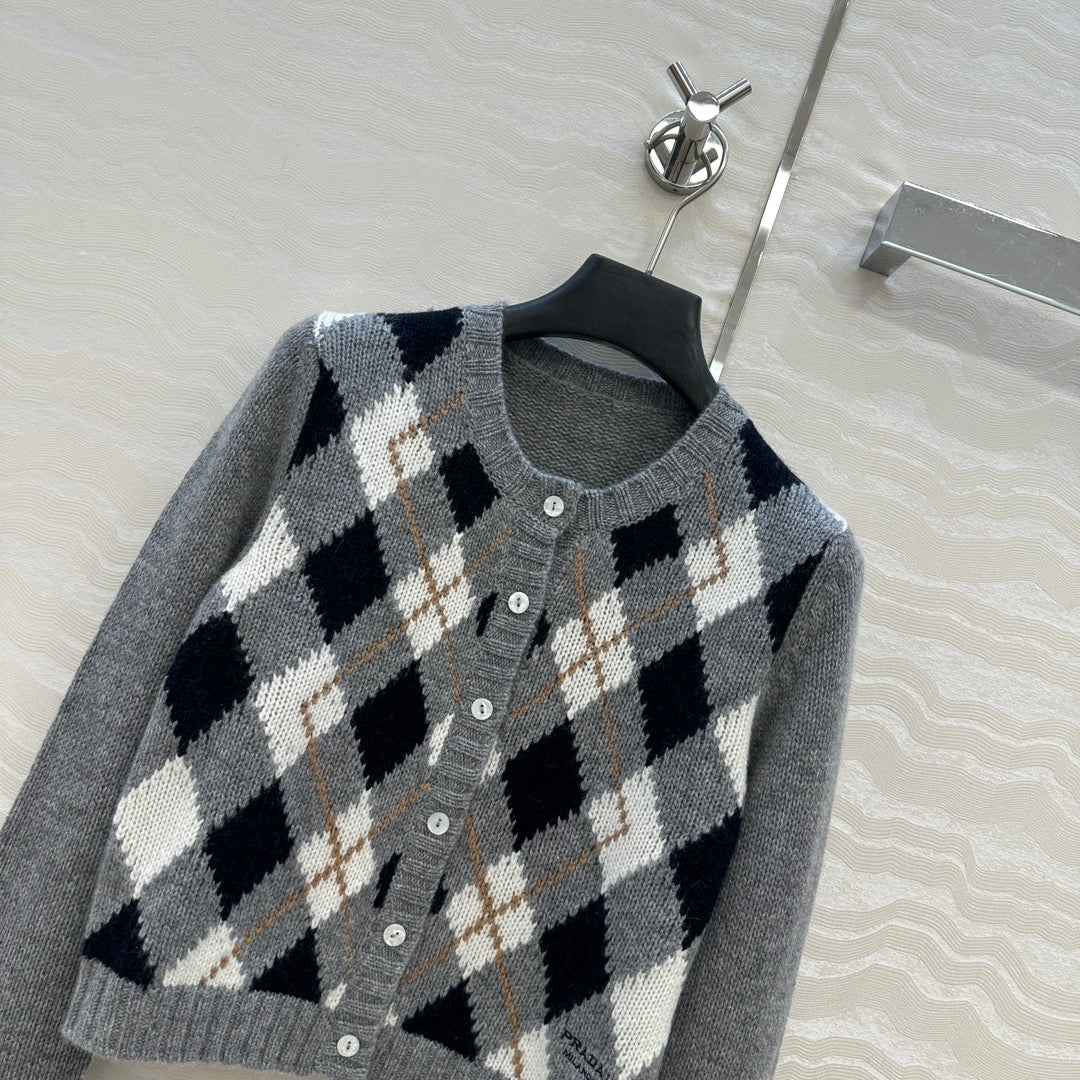Pra 25fw jacquard cardigan