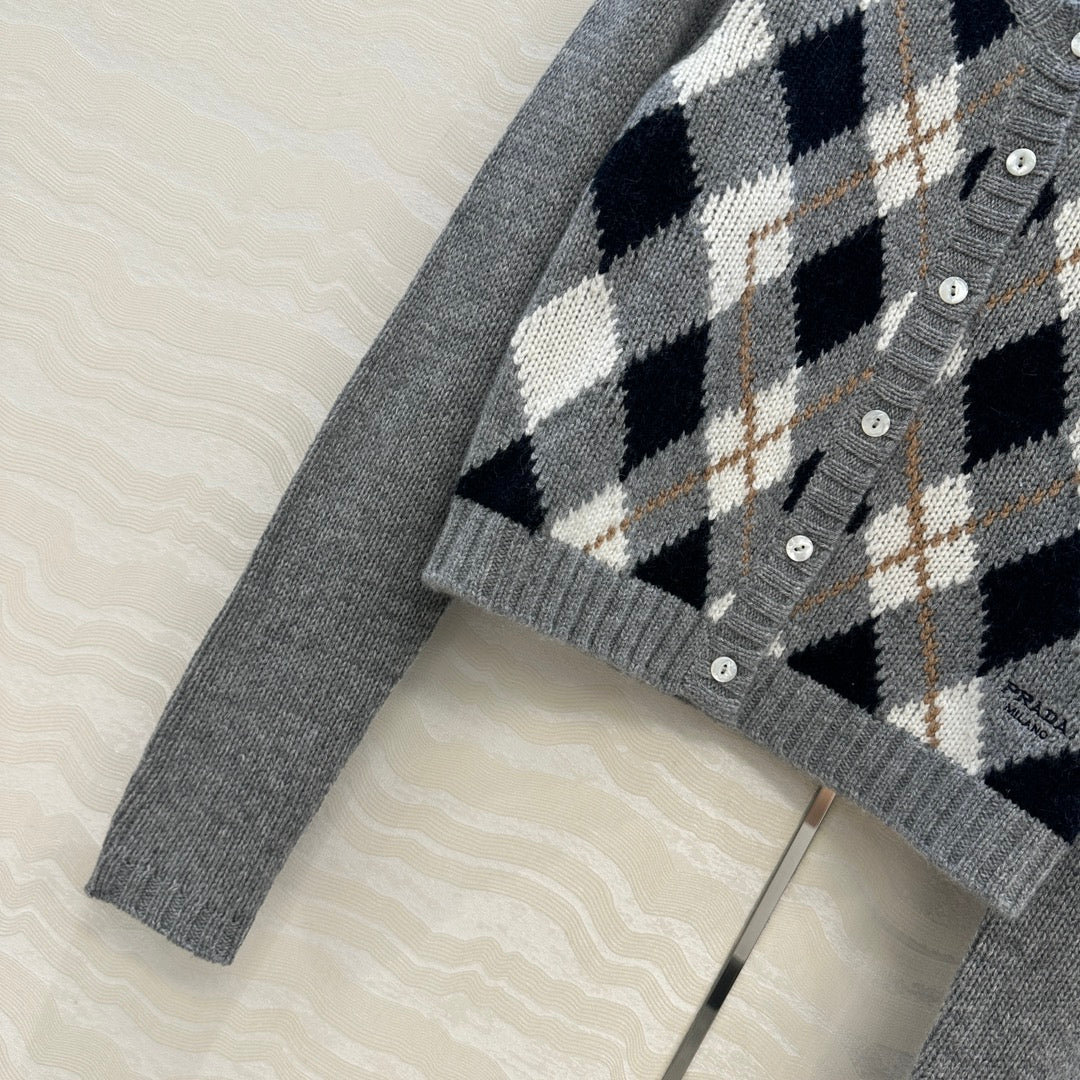 Pra 25fw jacquard cardigan