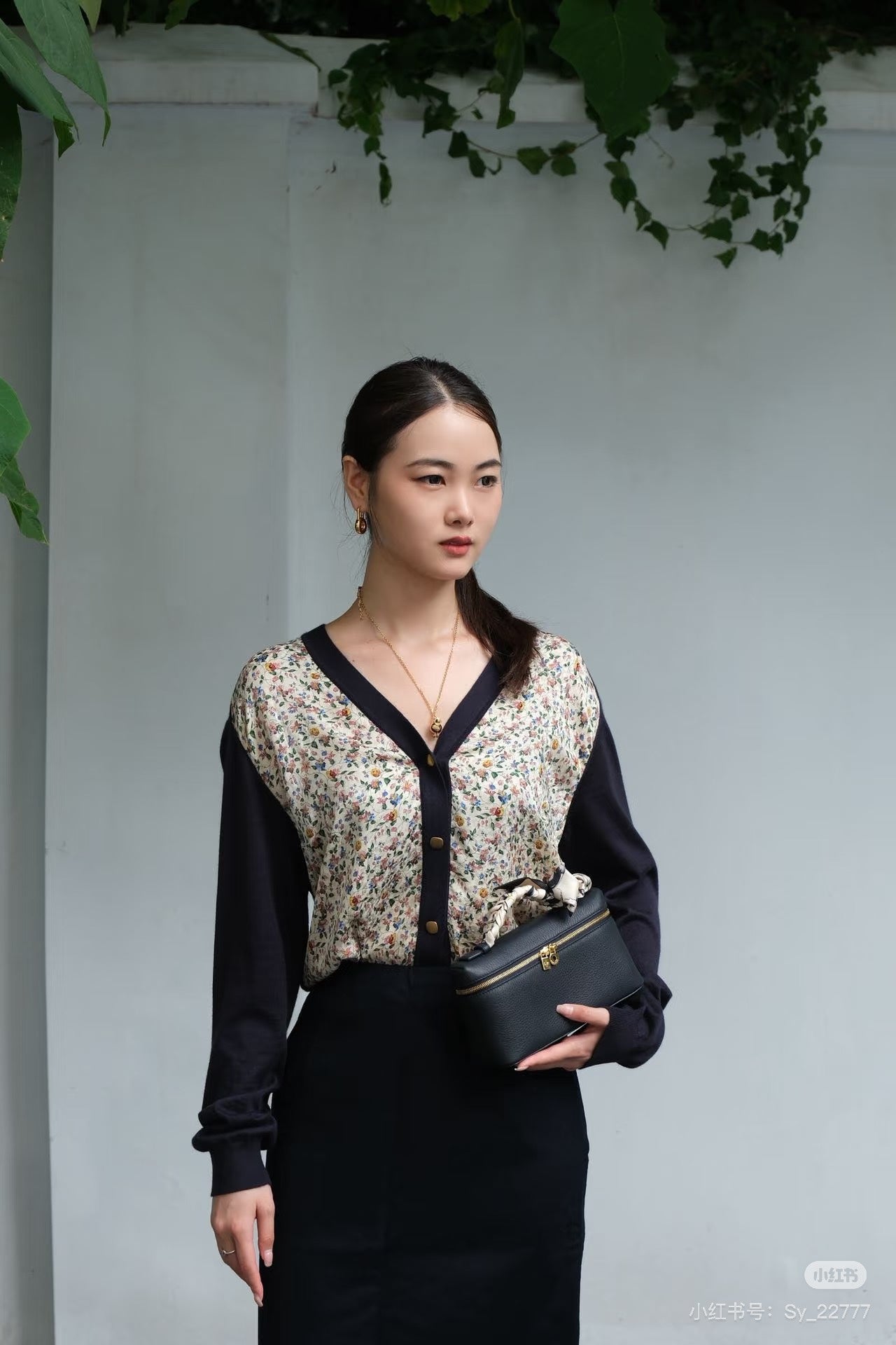 Loro 25fw printed cardigan