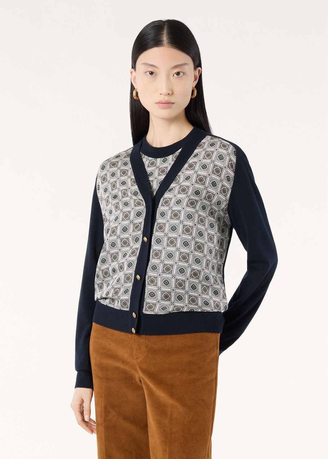 Loro 25fw printed cardigan