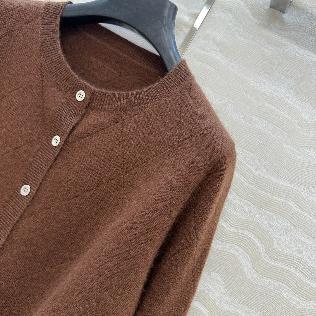 Pra 25fw jacquard cardigan