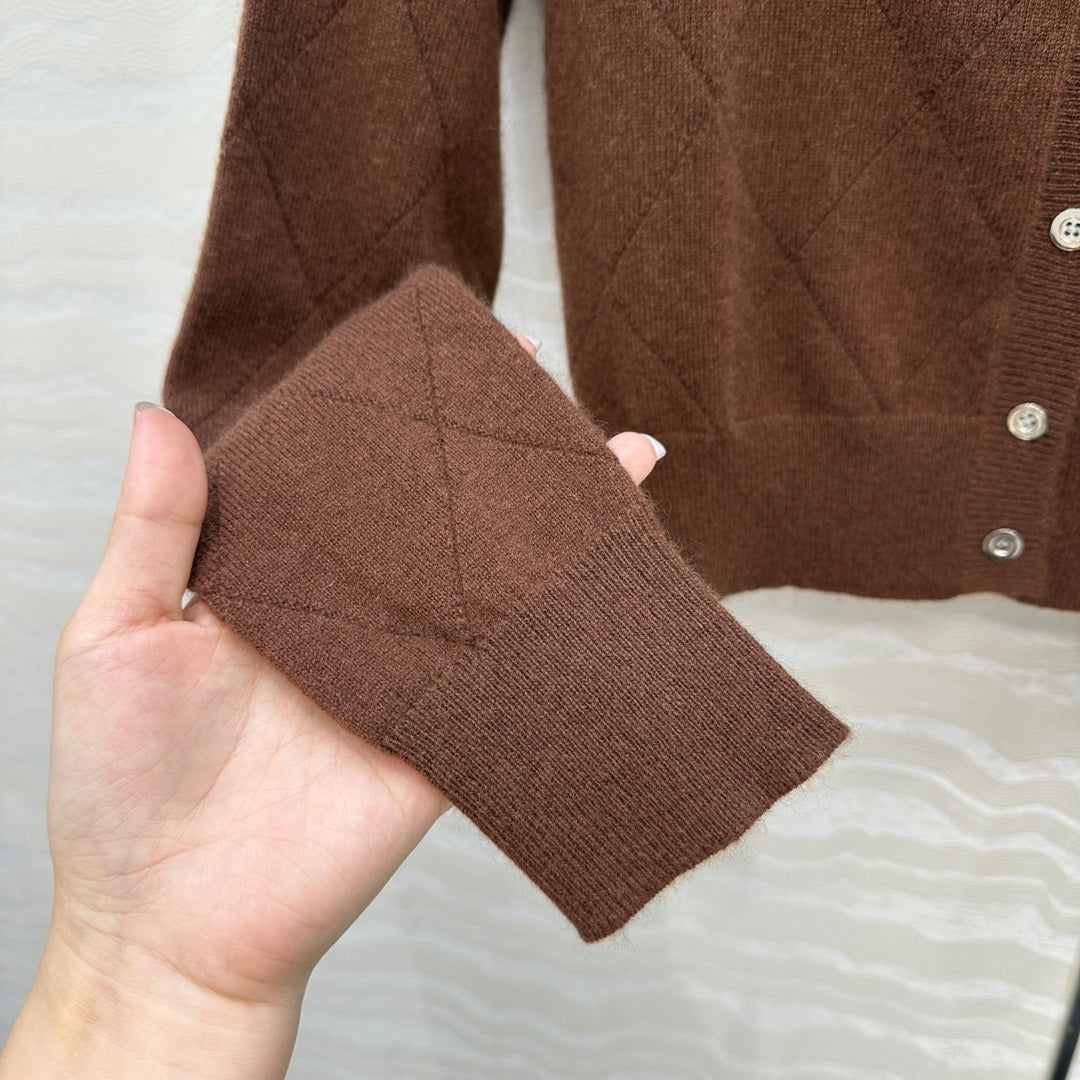 Pra 25fw jacquard cardigan